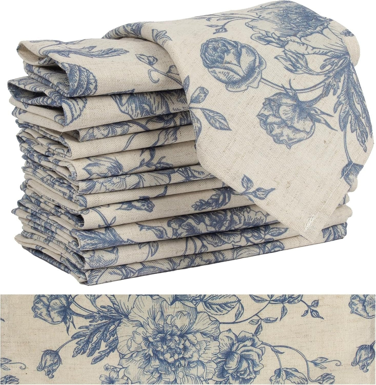 Sailorine Cotton Botanical Print Napkins studio product photo
