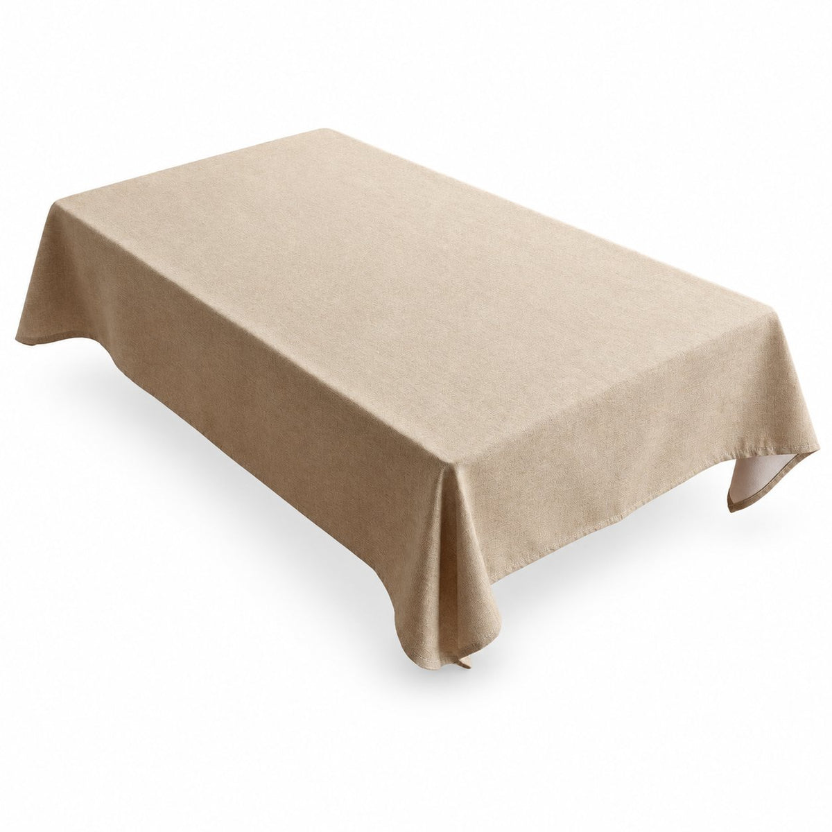 Sailorine plain beige rectangular tablecloth on a white background
