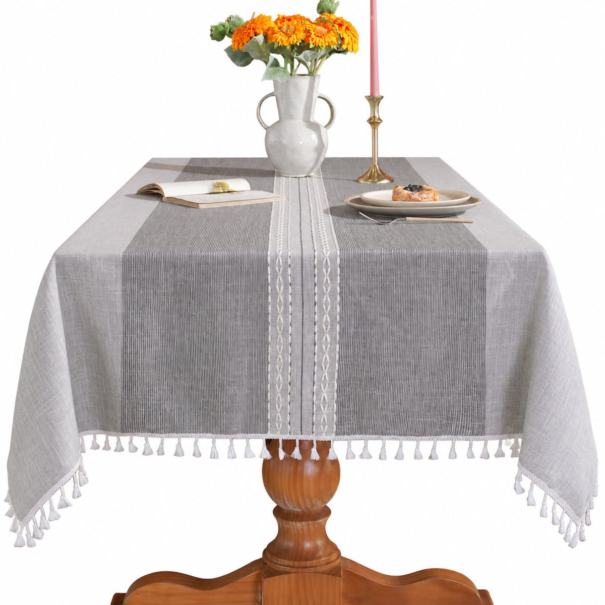 Sailorine Cotton Blend Tassel Tablecloth studio product photo