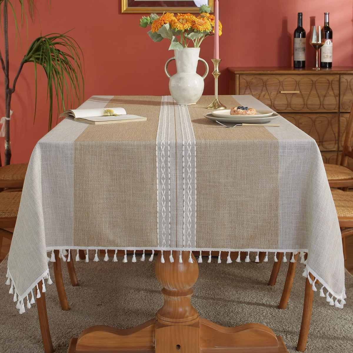 Sailorine Cotton Blend Tassel Tablecloth additional product photo