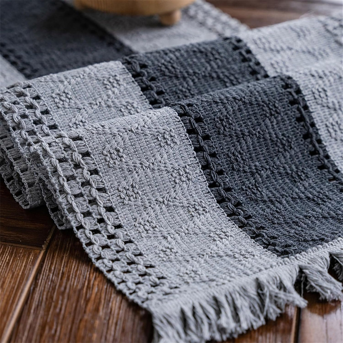 Sailorine Cotton Linen Openwork Table Runner additional product photo