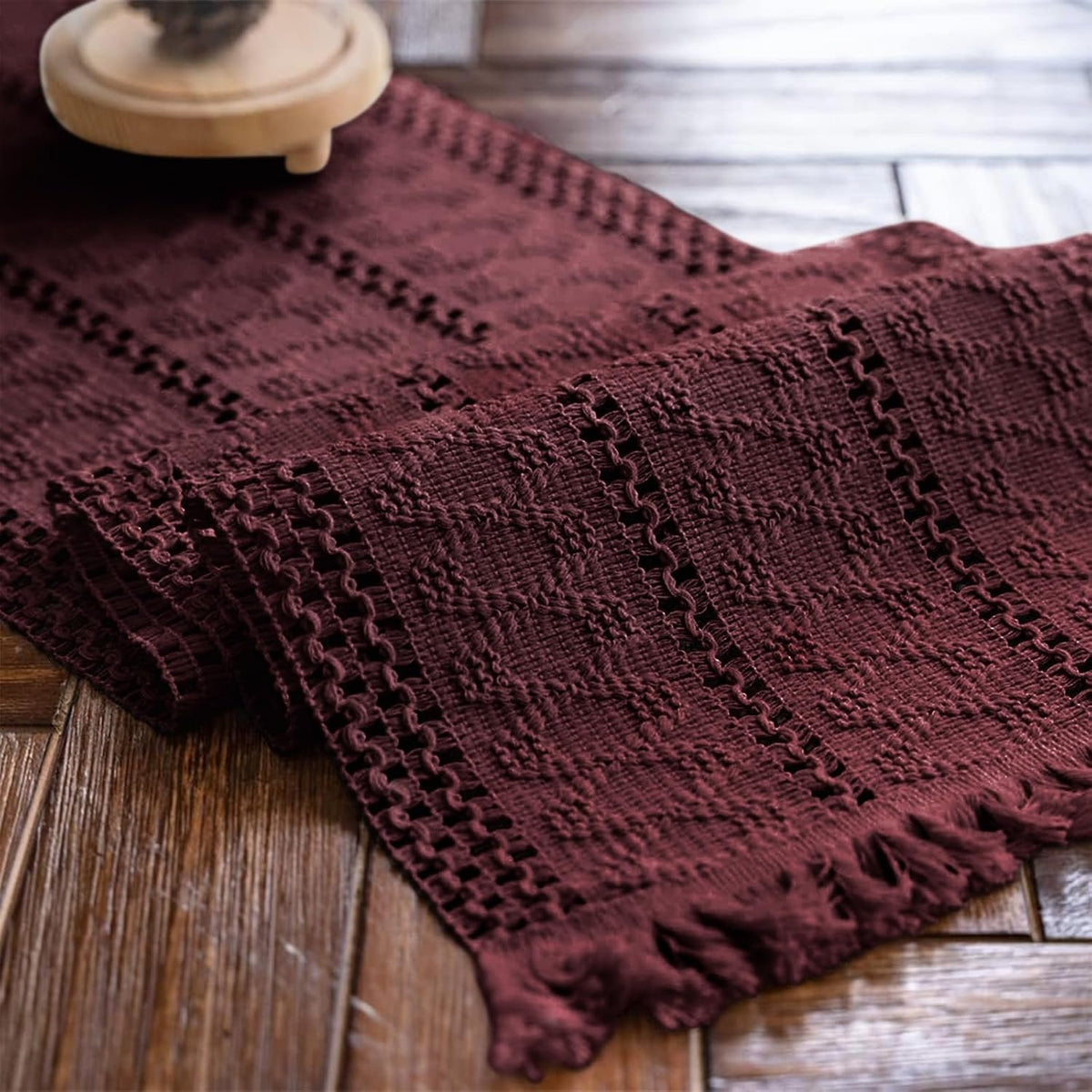Sailorine Cotton Linen Openwork Table Runner additional product photo