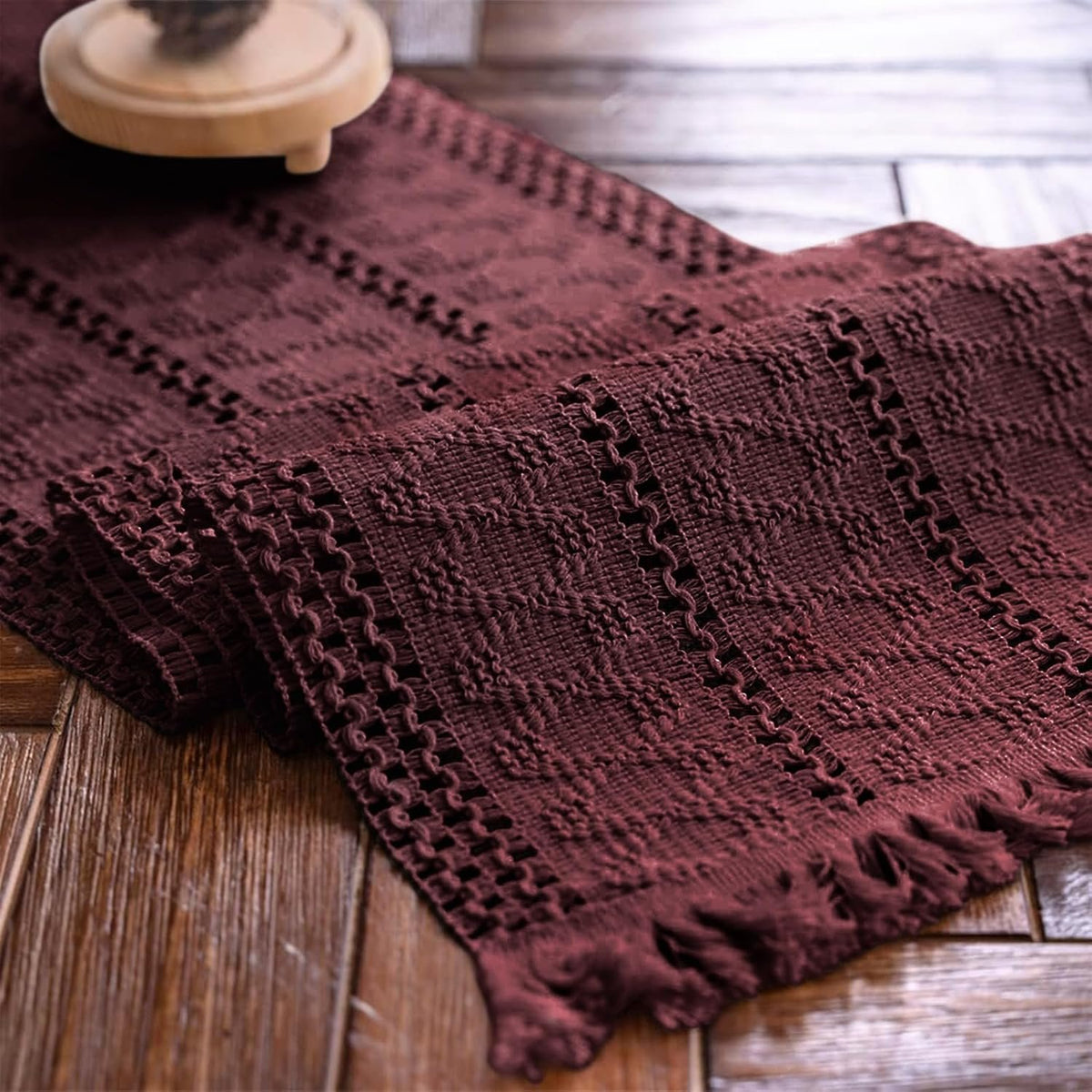 Sailorine Cotton Linen Openwork Table Runner additional product photo