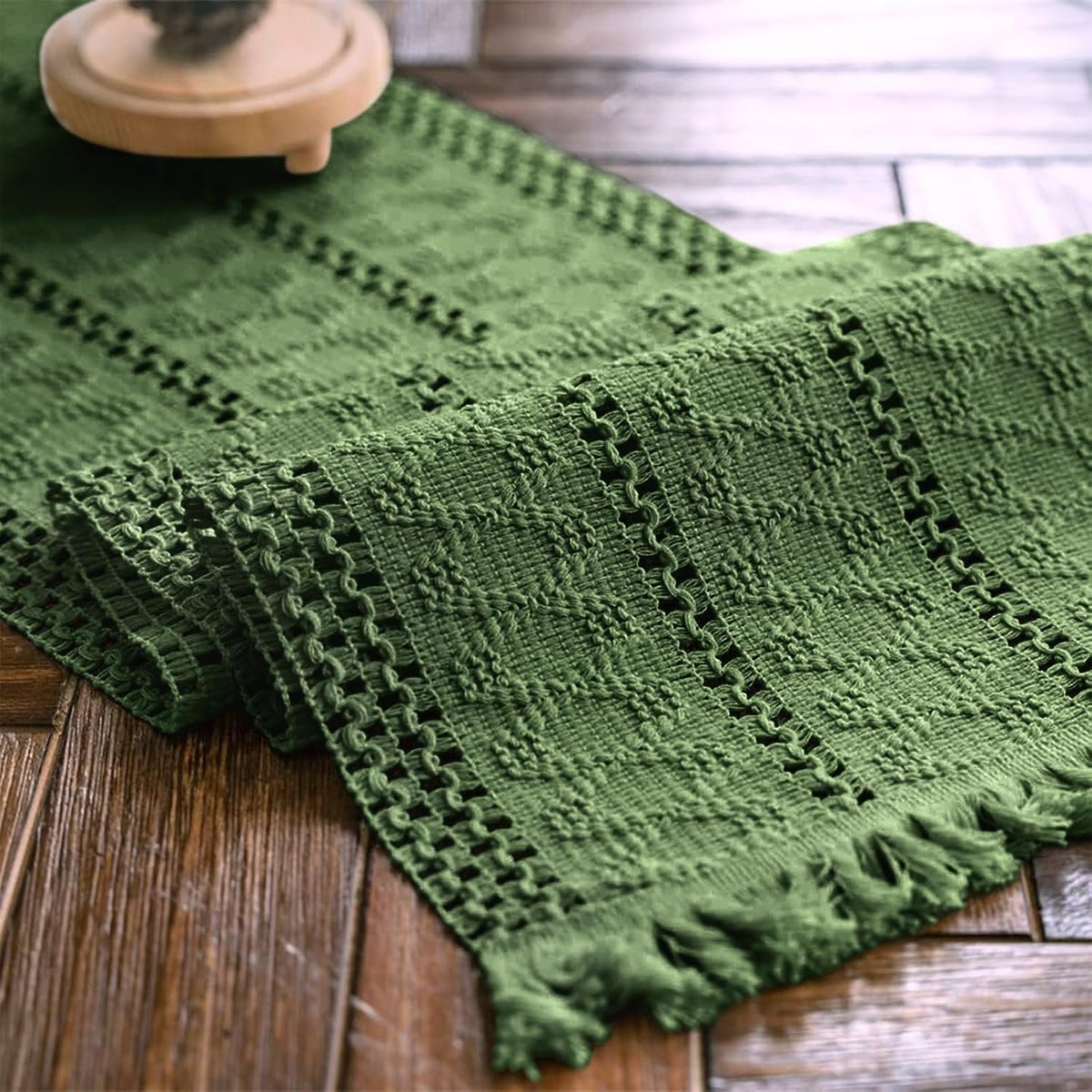 Sailorine Cotton Linen Openwork Table Runner additional product photo