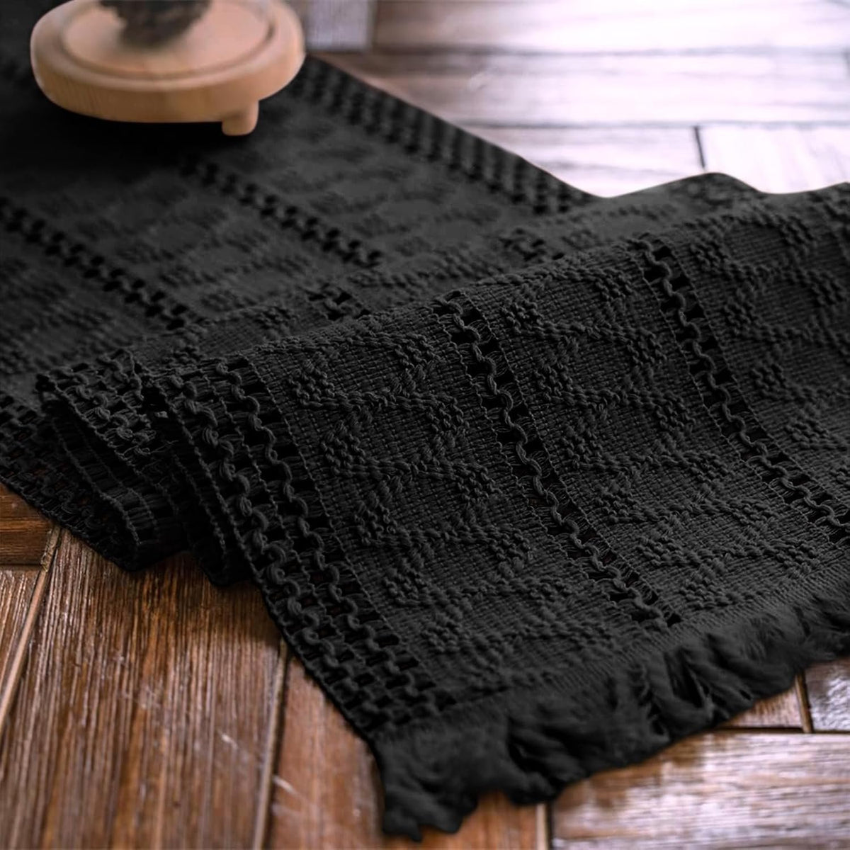 Sailorine Cotton Linen Openwork Table Runner additional product photo