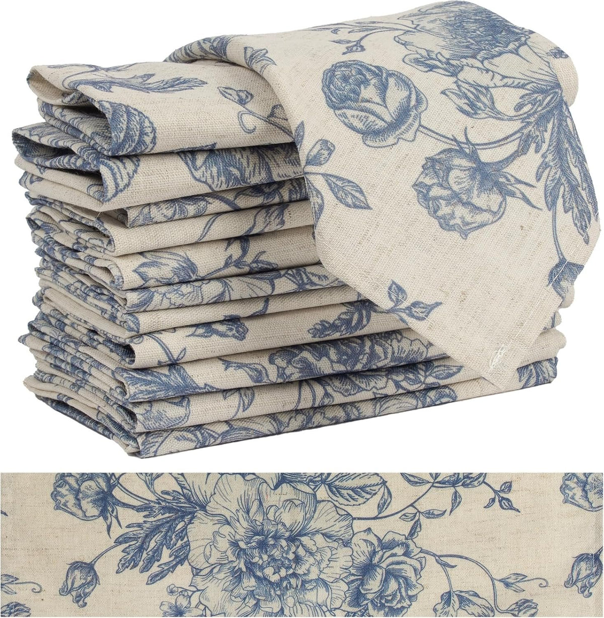 Sailorine Cotton Botanical Print Napkins studio product photo
