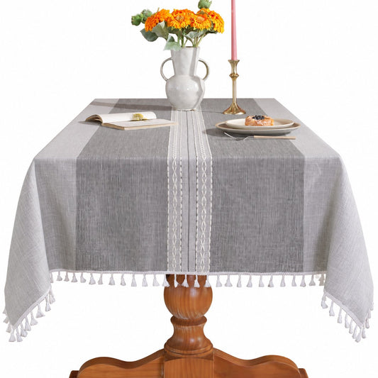 Sailorine Cotton Blend Tassel Tablecloth studio product photo